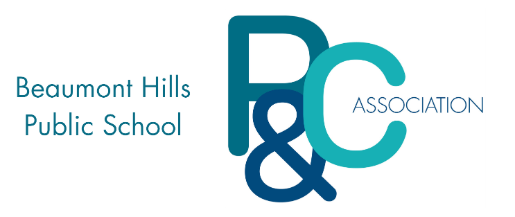 School P&C logo in school colours that reads Beaumont Hills Public School P&C Association